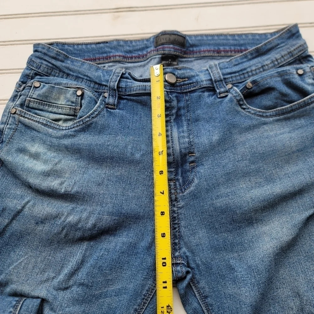 Steve’s Jeans Mens Blue 1040 Athletic Straight Stretch Denim 34x30 - Picture 6 of 9